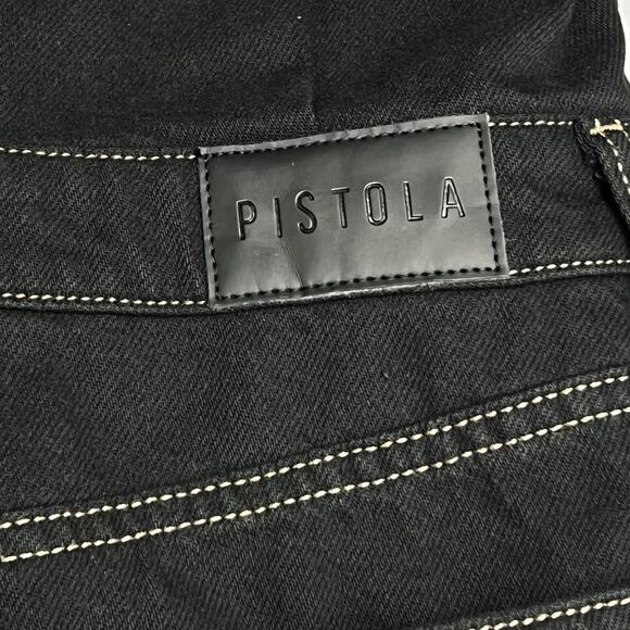 Pistola Women's Amira Long Sleeve Denim Jean Sheath Midi Dress In Noir Size S - Picture 12 of 12